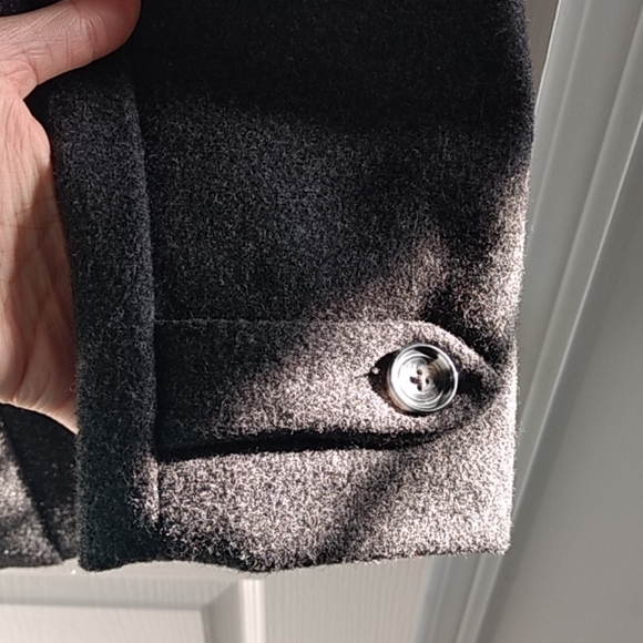 Men's Slim fit peacoat - charcoal dark grey - Picture 6 of 8